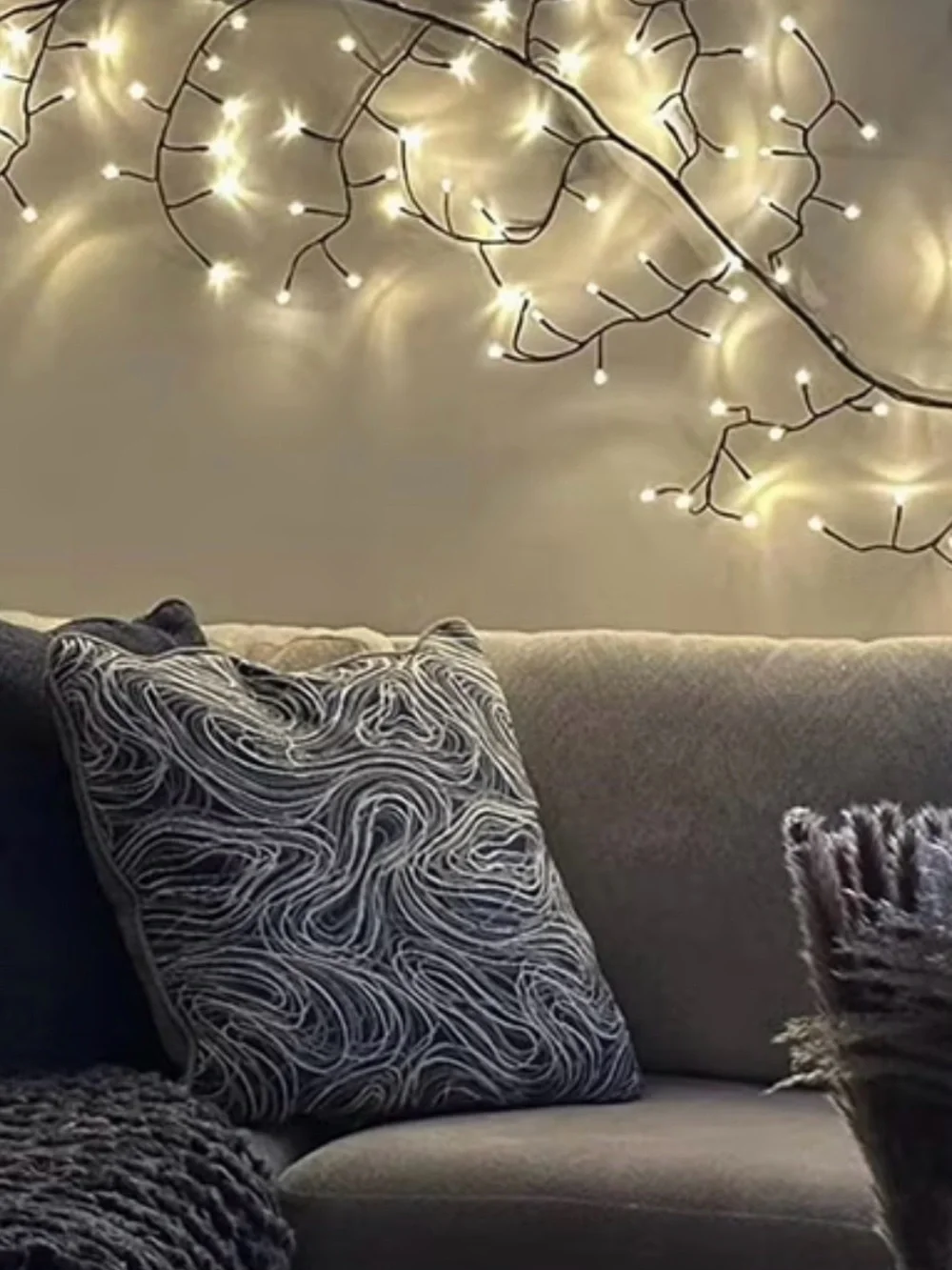 Warm White Branch LED String Lights - Decorative Wall Accent